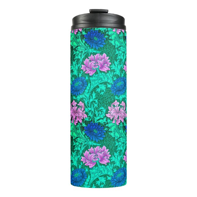Termo Chrysanthemums, Aqua y Violet (Anverso)