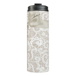 TERMO CINTA PÁLIDA CON LACE BLANCO BOW RIBBON