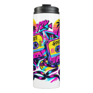 Termo Cinta Retro Vintage 90s Neón De Acero Inoxidable T