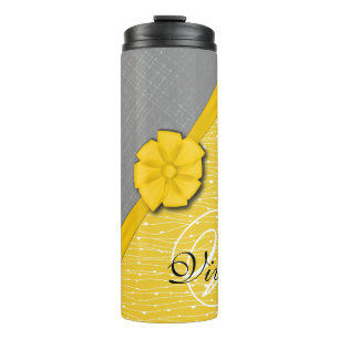 Termo Cinta soleada, tela gris de dos ondulaciones amari