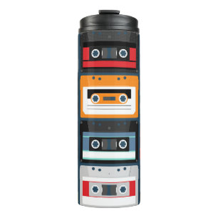 Termo Cintas compactas. Set. Vintage ilustracion plano 