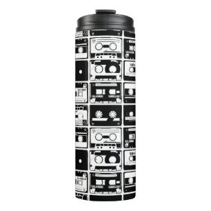 Termo Cintas de audio retro, patrón anticuado.