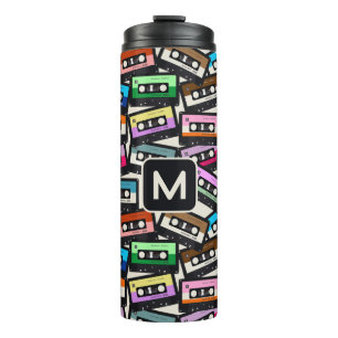 Termo Cintas de casette retro monograma personalizado
