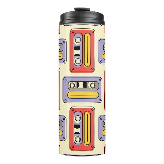 Termo Cintas de cassette retro: sin fisuras. (Anverso)