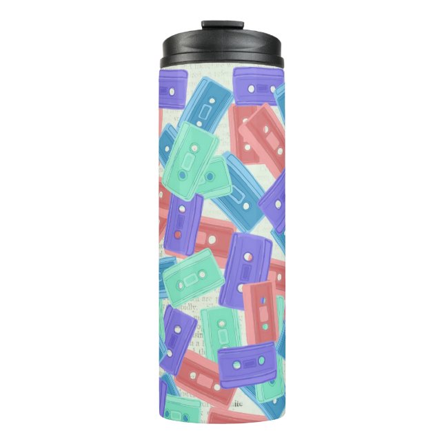 Termo Cintas Pastel Cassette - Música estética de los añ (Anverso)