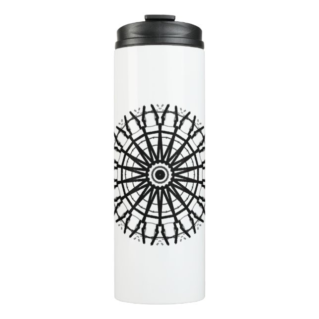 Termo CÍRCULO_COLOR_NEGRO MODERNO _A ROSA caleidoscopio (Anverso)