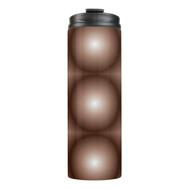 Termo Círculo geométrico 3D Círculo oscuro Mocha marrón  (Anverso)