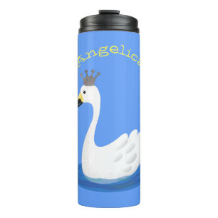 Termo Cisne blanco con personalizado de la corona