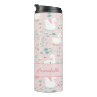 Cisne rosa lindo cisne floral elegante hermoso