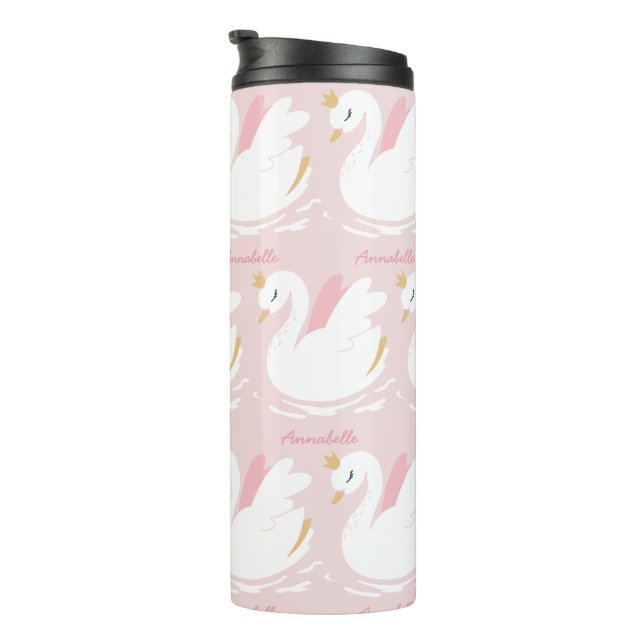 Termo Cisne rosa lindo cisne floral elegante otros hermo (Rotado hacia la derecha)