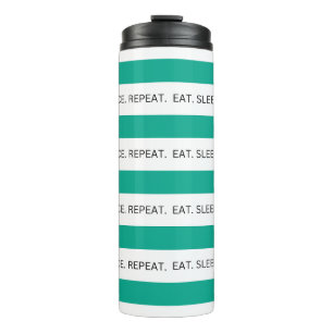 Termo Cita de baile a rayas verde azuladas y blancas