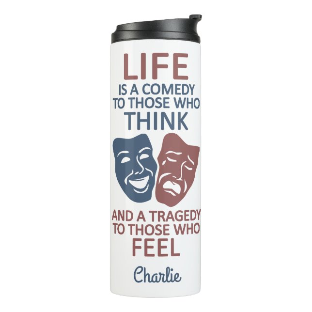 Termo Cita de la vida del teatro nombre personalizado tu (Rotado hacia la izquierda)