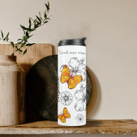 Cita De Mariposa Amarilla Y Flores Negra Y Blanca