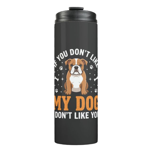 Termo Cita Divertida de Mi Perro Bulldog (Anverso)