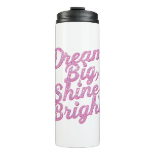 Termo Cita Motivacional Rosa Brillante Femenina