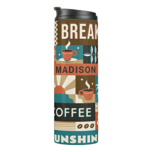Termo Citas de café coloreadas con nombre personalizado
