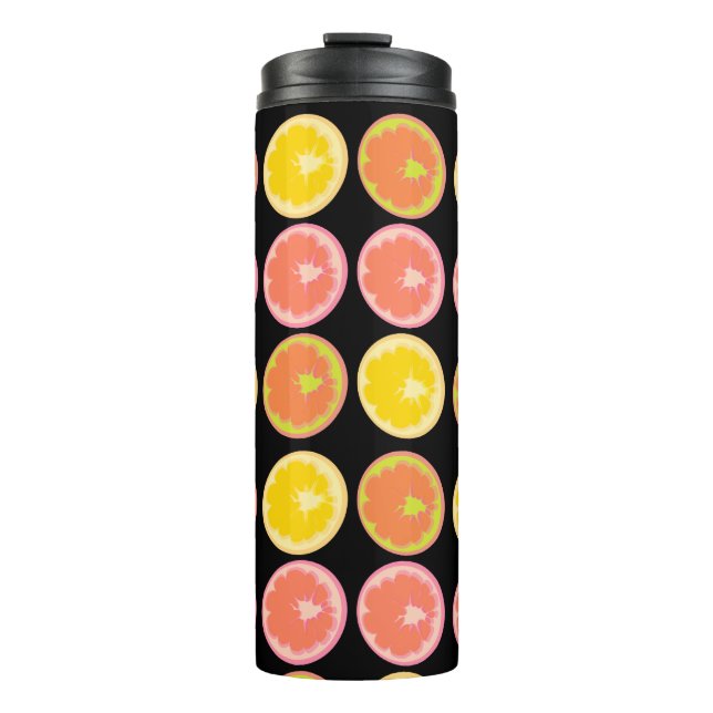 Termo Citrus Candy Lemon Pattern Black (Anverso)