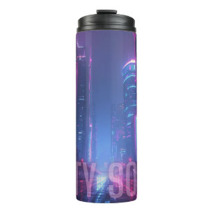 Termo CITY SOUL - Diseño de la línea aérea Neon Cyberpun