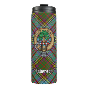 Termo Clan Anderson Escudo sobre Tartán
