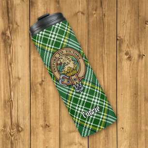 Termo Clan Currie Lion Escudo sobre Tartán