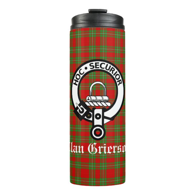 Termo Clan Grierson Escudo Badge & Tartan (Anverso)
