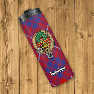 Termo Clan Hamilton Escudo sobre Red Tartán