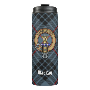 Termo Clan MacKay Escudo sobre Blue Tartán
