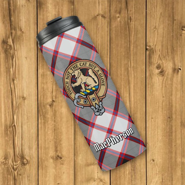Termo Clan MacPherson Escudo sobre la caza de tartán (Subido por el creador)