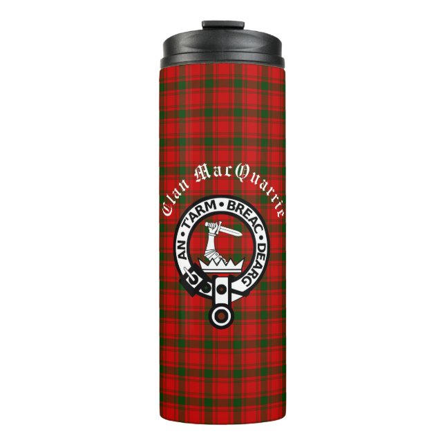 Termo Clan MacQuarrie Tartan y Escudo (Anverso)