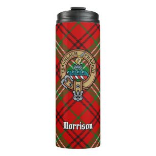 Termo Clan Morrison Escudo sobre Tartán Rojo