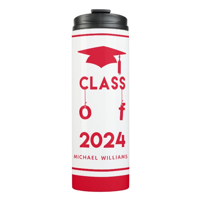 Termo Clase de 2024 - Terma de graduación roja personali (Anverso)