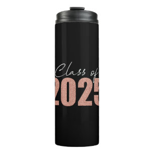 Termo Clase Rosa de Purpurina de oro de 2025