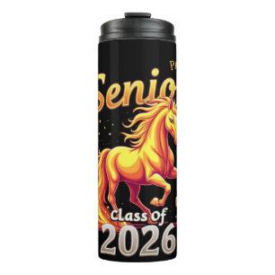 Termo Clase Senior 2026 Caballo de Fuego Personalizado