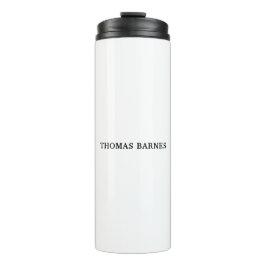 Termo Clásico Blanco Minimalista Plata elegante