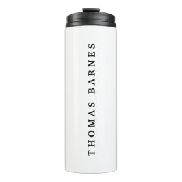 Termo Clásico Blanco Minimalista Plata elegante