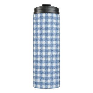 Termo Clásico Cuadro Gingham Azul y Blanco