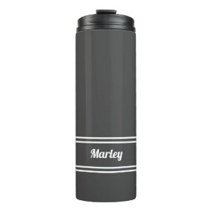 Termo Clásico Minimalista Moderno Nombre Adorable Gris M