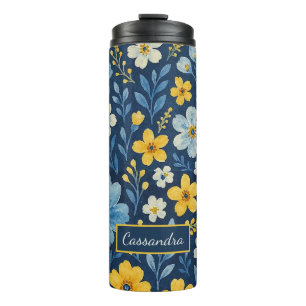 Termo Clásico patrón de arte floral étnico-mediterráneo