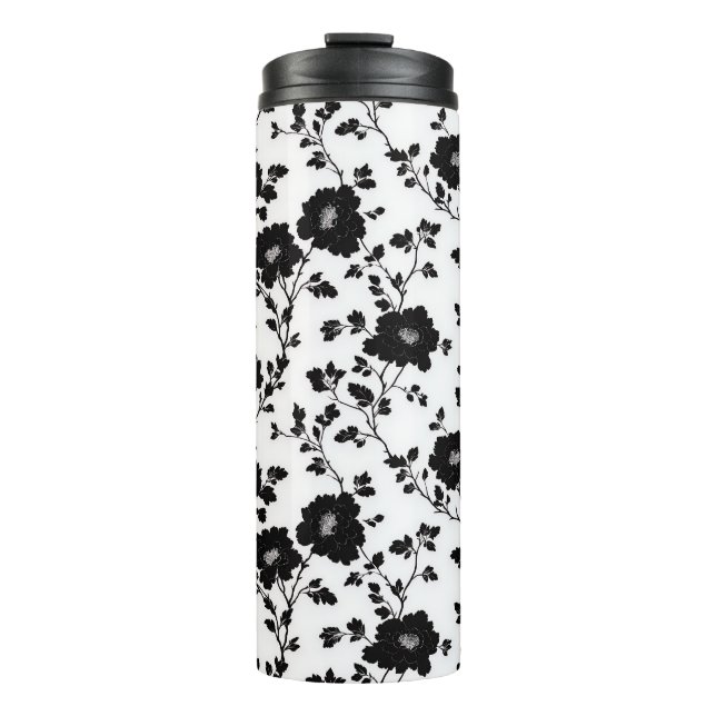 Termo Classic High Contrast Black Floral Silhouette (Anverso)
