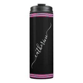 Termo Classic White Cursive Script Name Hot Pink Black
