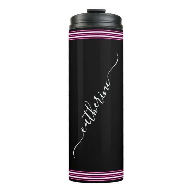 Termo Classic White Cursive Script Name Hot Pink Black (Anverso)