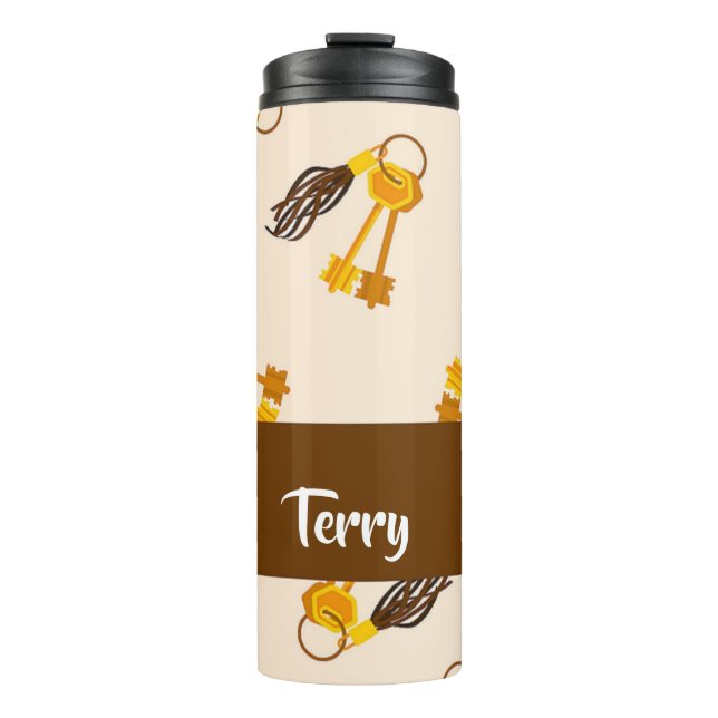 Termo Claves de casa de oro en rosa (Anverso)