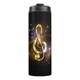 Termo Clef de sol de música dorada