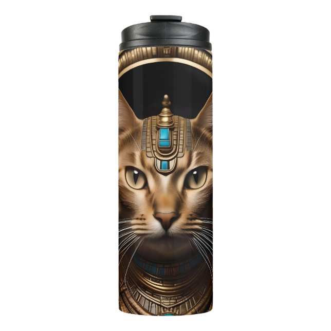 Termo Cleopatra El Gato Egipcio De Oro, (Anverso)