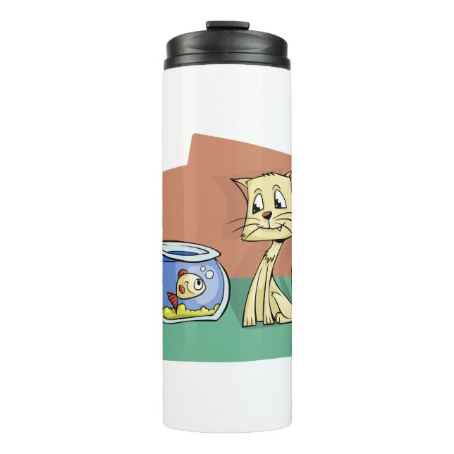 Termo Clipart de petanca de gato y peces (Anverso)