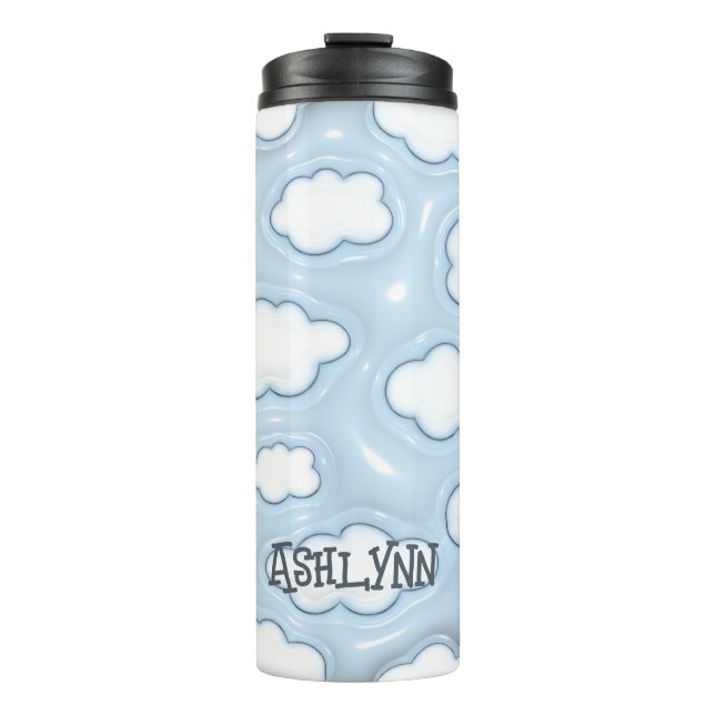 Termo Cloud Blue Sky personalizado tumbler 3D inflado (Anverso)