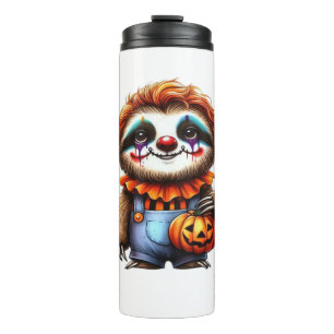 Termo Clown Sloth Halloween camiseta sobredimensionada