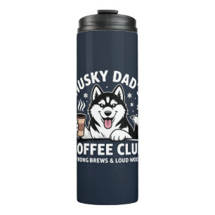 Termo "Club de café de papá Husky" - fanático de los ama