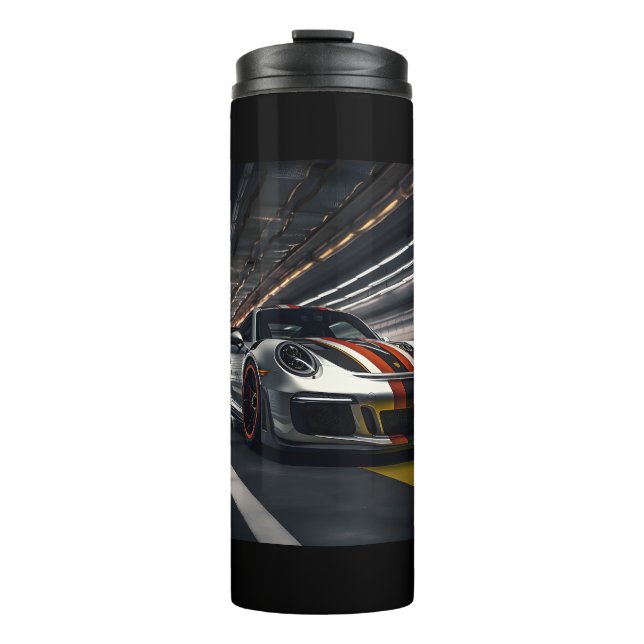 Termo coche de carreras en pista cubierta (Anverso)