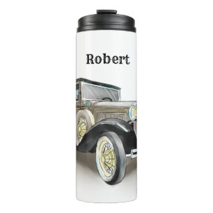 Termo Coche de época - Añadir nombre - Tumbler térmico p